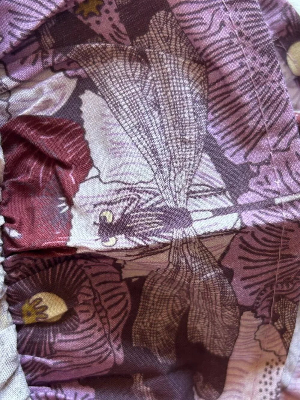 NWT Kate Quinn Ruffle Top 12-18M Vintage Violet Dragonfly Floral Organic Cotton